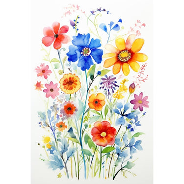 Watercolour Canvas of Flowers